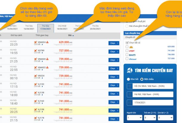 Cách Để Tìm Và Kiểm Tra Vé Máy Bay Theo Tiêu Chí 